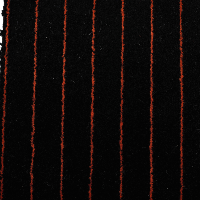 Pinstripe - Velour - Black / Red stripes