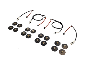 Brake wire sensors and shims package Porsche 928 S4 1988 front & rear - 92861231302, 92861231304, 92861231502, 92861231504, 92835109619, 92835209611, 92835209610, 92835109617