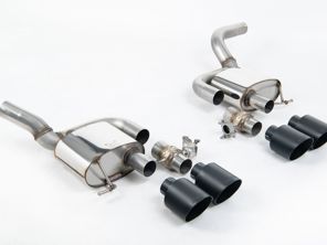 Milltek Sports Exhaust Valved Rear Silencers With Cerakote Black GT-115 Tailpipe Trims. Porsche Macan 95B MK2 GTS And Turbo - 95B253601DY, 95B253600CY, 95B253612MY, 95B253611MY, 95B253600DY, 95B253601EY - SSXPO177