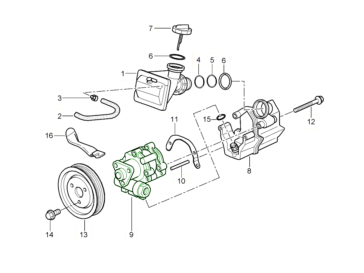 Porsche 99631405003 Power steering pump for Porsche 986 Boxster 987