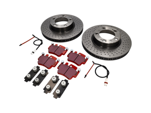 FRONT Brake Disc Package with Sports EBC Brake Pads Porsche Boxster S - 99635140X01BRE, 99635140X01, DP31514C, 99661236501, 99635108802