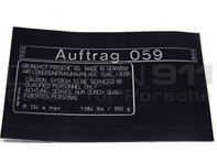 Sticker Air Conditioner. Porsche 996 / 997 - 95570114100, 95570114100