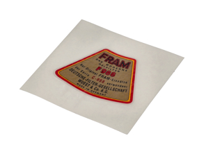 Sticker For Oil Filter Box (FRAM). Porsche 356 - NLA70100900 - 356234-02