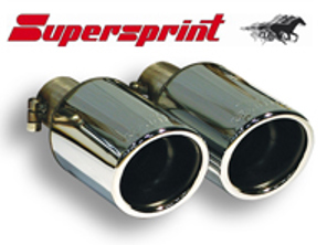 Polished steel exhaust tail pipes 90mm. Porsche Boxster 986 / 987  Supersprint - 241526