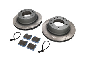 REAR Sport Brake Pads and Slotted Brake Disc Package. Porsche 911 3.2L 1984-89 - 91135295006, 91135295007