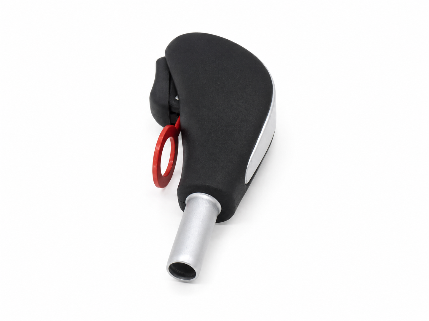 Leather / Satin aluminium gearshift knob. Porsche 955 / 957 Cayenne Tiptronic S 2003–10 - 95542606900PCS, 95542606900PCT, 95542606900PCU, 95542606900PCV, 95542606900RLT