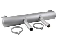 Sports Exhaust silencer rear with two tail pipes. Porsche 356B / 356C Carrera 2 - 69211101700, 58711101700 - 1620615700, PO-92762
