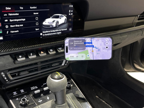 Smartphone holder and charger. Porsche 992 Left hand drive
