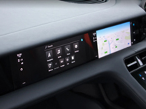 Display unit and control panel with 'touchscreen'. Porsche Taycan RHD - 9J1919599F, 9J1919599M