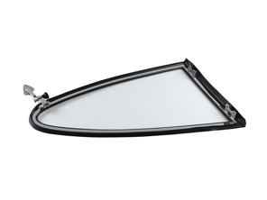 Rear 1/4 window set, with chrome frame. Porsche 911 Coupe 67-76 - 90154301125, 90154301225 - 1685300170, 1685300180