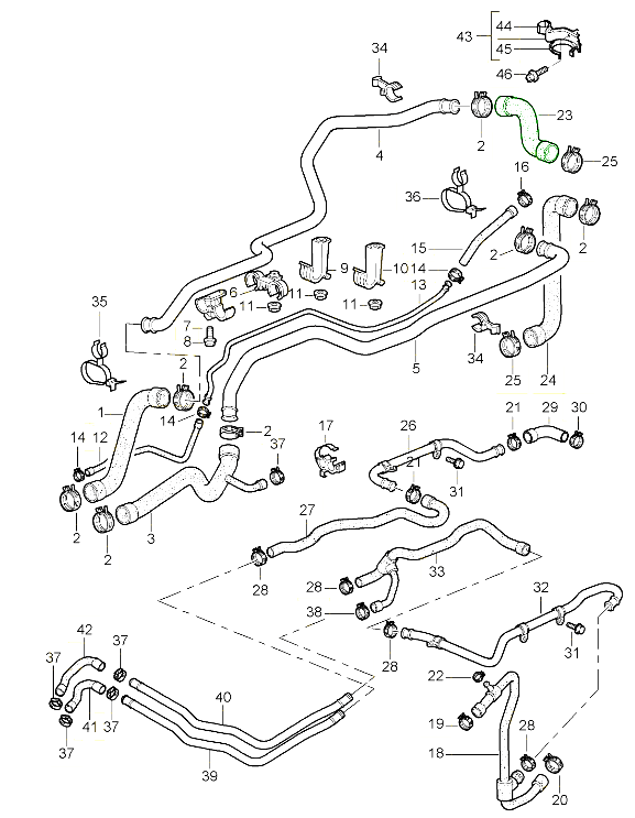 Porsche 996 Coolant Hose 99610650156 99610650154 99610650153 Porsche 996 Coolant Hose 99610650156 99610650154 99610650153