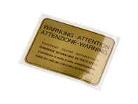 Sticker Fan Warning. Porsche 928 - 92870115102 - PAKAV