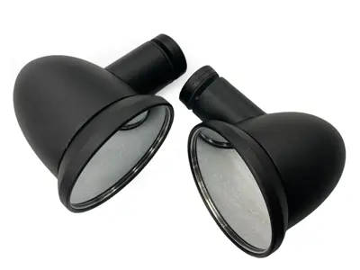 Aluminium bullet mirror set - Wing Window mount. Porsche 911 / 964 / 993 - 91173101310, 91173101410, 96473190101, 96473190100, 90173111100 - WingWindowBlack_BulletMirrors, WingWindowChrome_BulletMirrors