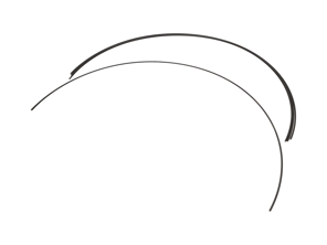 Roof headliner bow set of 4. Porsche 356A T2 / 356B / 356C - 64455551100, 64455551300 - PRS153