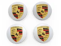 Wheel Caps with Coloured Crest for Porsche Macan (Set of 4) - 00004460713, 00004460513
