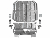 Floor Pan & Pedal Aera Complete Kit. Porsche 911 08/1967-07/1989 - 91150105110DSK, 91150280000, 90150135901GRV/1, 90150136001GRV/1, 90150195200/1, 91150195002/1, 90150106323/1, 90150195100/1, 90150106323, 90150135901GRV, 90150136001GRV, 90150195100, 90150195200, 91150195002