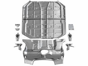 Floor Pan & Pedal Aera Complete Kit. Porsche 911 08/1967-07/1989 - 91150105110DSK, 91150280000, 90150135901GRV/1, 90150136001GRV/1, 90150195200/1, 91150195002/1, 90150106323/1, 90150195100/1, 90150106323, 90150135901GRV, 90150136001GRV, 90150195100, 90150195200, 91150195002