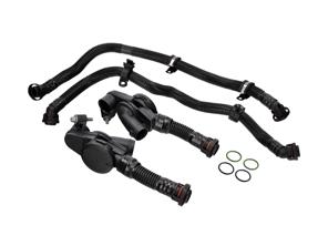 Engine crankcase vent breather valve kit. Porsche 970.2 Panamera S 3.0L 2014-16 - 94610723077, 94610722977, 94610724075, 94610723975