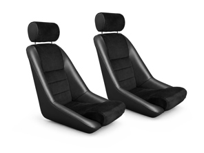Nürburgring Bucket Seats, Black /  Corduroy, SET OF 2. Porsche 356 / 911 / 912 / 964 1950–94