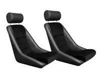 Nürburgring Bucket Seats, Black /  Corduroy, SET OF 2. Porsche 356 / 911 / 912 1950–89