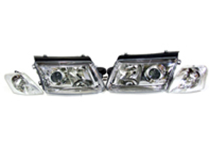 Headlamp Chrome Inside with Projector VW Passat B5 96-00 (PAIR) - 2245180, 0002245180