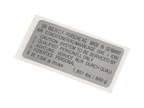 Air conditioner sticker. Porsche 964 (USA) - 96470114101 - PAKK1