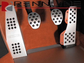Rennline Aluminium 4 Piece Pedal Set Rubber Grip. Porsche 944/924/968 - P71.60.99, P716099