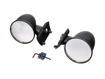 Aluminium bullet mirror - Flag mount, in Satin Black. Porsche 911 1975-1988 - 91173101310, 91173101410, 96473190101, 96473190100, 90173111100 - BulletDriveBlack_FLAG, BulletPairBlack_FLAG