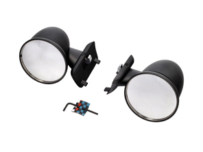 Aluminium bullet mirror - Flag mount, in Satin Black. Porsche 911 1975-1988 - 91173101310, 91173101410, 96473190101, 96473190100, 90173111100 - BulletDriveBlack_FLAG, BulletPairBlack_FLAG