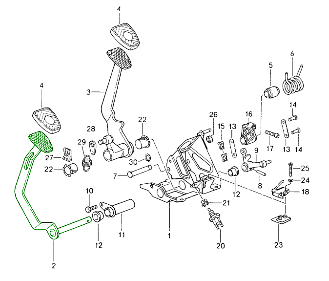 Porsche 964 Clutch Pedal RHD cars 96542307802 96542307802 Design 911