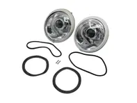 LHD LED Headlamp conversion kit with chrome reflector and H4 clear lenses. Porsche 911 / 964 - 91163102400, 91163111300, 90163110100 - EL13 CR.RCL.BLK, EL13 CR.RCL.CR, EL13 CR.RCL.PR