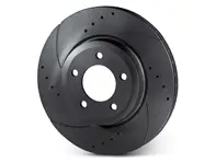 Drilled and slotted brake disc rotor rear. Porsche Cayenne 955 / 957 / 958 - 7L6615601D, 7L6615601J, 7L8615601C, 95535240130, 95535240131, 95535240100
