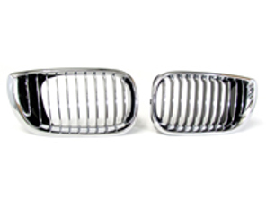Chrome Front Kidney Grilles Grille Bonnet BMW 3 Series E46 Saloon Facelift 01-05 - 0001215140, 1215140