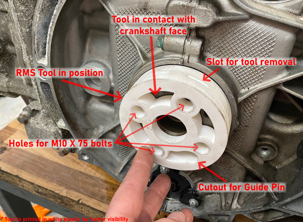 Rear main oil seal fitting tool for Porsche Boxster and 911 M96/M97