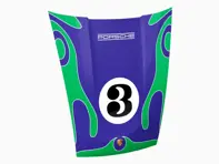 911 Bonnet Wall Art - Martini Racing Psychedelic