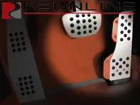 Rennline Aluminium 2 Piece Pedal Set Rubber Grip. Porsche 944/924/968/996/997/Boxster/Cayman/991/Panamera TIPTRONIC/PDK - P7162, P71.62