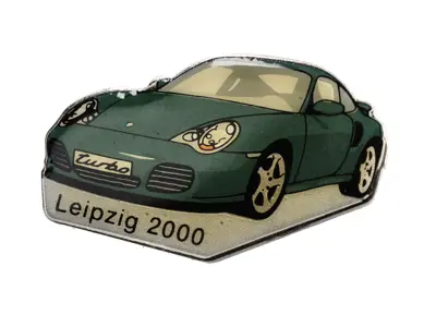 Pin Badge 'Porsche 996 Turbo - Leipzig 2000' Green