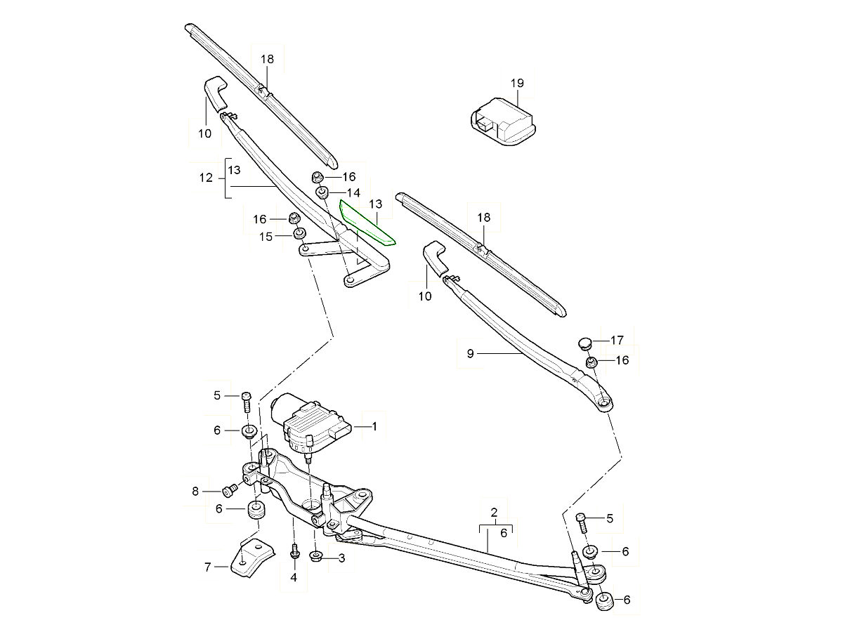 Porsche 955 957 Cayenne Wind deflector front wiper 95562830902