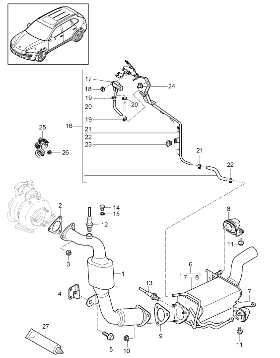 Marelli Porsche Cayenne Diesel Exhaust gas temperature sensor