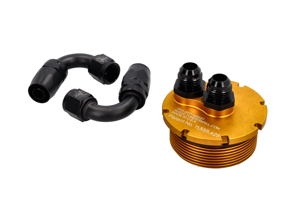 TRS Backflow Preventer (BFP) Remote Filter Adapter with integrated check valve & fittings. Porsche Boxster / Cayman / 996 / 997