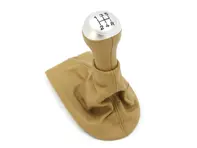 Gearshift leather in savanna beige with alloy grip. Porsche 986 Boxster - 98642498105S30, 98642498105