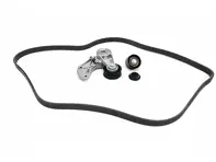 Drive belt with tensioning damper, idler pulley Kit . Porsche 955 / 957 / Cayenne V6 - 95510229900, 95510236101, 95510236100, 95510227600, 95510293300