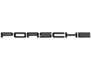 'PORSCHE' decklid emblem, in Black. Porsche 911 1972-73 - 91155903100