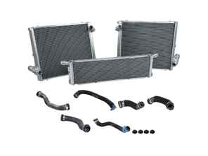 Aluminium radiator for water coolant fluid & hoses SET OF 3. Porsche 992.1 / 992.1 turbo - 992121251, 992121251A, 992121252, 992121252A, 992121253A, 992121253B, 992121253C - 7241, 7242, 7243