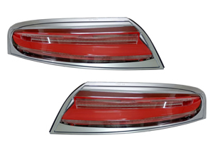 Rear indicator units, Full LED with Silver Rim + LED Sequential Turn Signal for Porsche 996 - 99663148500, 99763148600, 99663148602, 99663148502, 99663143301, 99663143401, 99663143303, 99663143403 - DP122-CRSL