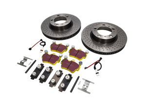 Brake Disc Package with Sport EBC Brake Pads Porsche 997 C2 3.6L - DP42029R, 99635140X01BRE, 95535296000, 99635108802, 99761275601, 99761275901, 99735193905, 99735193906, 99735193908, 99735193907, 1663100877, 1663100887, 99635140500, 99635140501, 99635140502, 99635140600, 99635140601, 99635140602, 09C88011, 1163750210, 9963510880, 99761275600, 99761275900, 1697301970, 1697301980