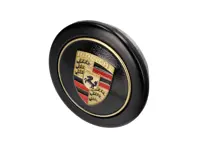 Wheel Cap 'Fuchs' Black with gold crest For Porsche Car