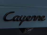 'Cayenne' rear lid badge, in Black (matt). Porsche 9YA Cayenne Turbo S E-Hybrid - 9Y004487006OK1, 9Y004487006