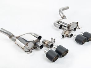 Milltek Sports Exhaust Valved Rear Silencers With Carbon Jet GT-115 Tailpipe Trims. Porsche Macan 95B MK2 GTS And Turbo - 95B253601DY, 95B253600CY, 95B22261MY, 95B253611MY, 95B253600DY, 5B253601EY - SSXPO180