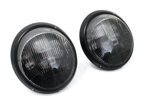 Headlamps black rim with LED internals - Standard Lens LHD  Porsche 911/964 - Black edition - 91163111299, 91163111399, 91163111499, 91163111599